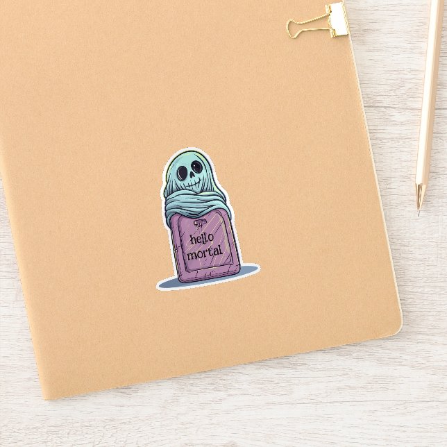 Ghost on Tombstone Sticker (Notebook)