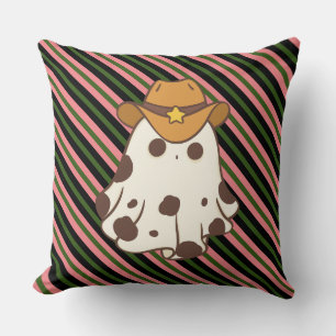 Ghost Orange Pink Black Green Stripe Pillow