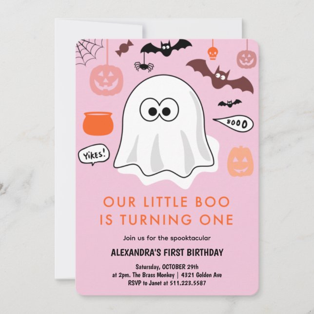 Ghost Our little boo is turning one Invitation (Front)