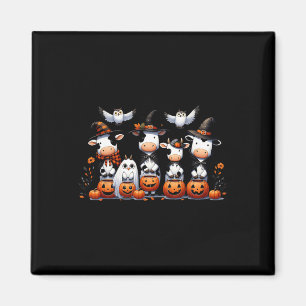Ghost Owls Cows Halloween Animals Cow Lover Spooky Magnet