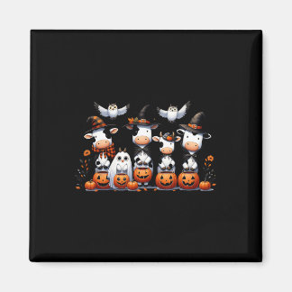 Ghost Owls Cows Halloween Animals Cow Lover Spooky Magnet