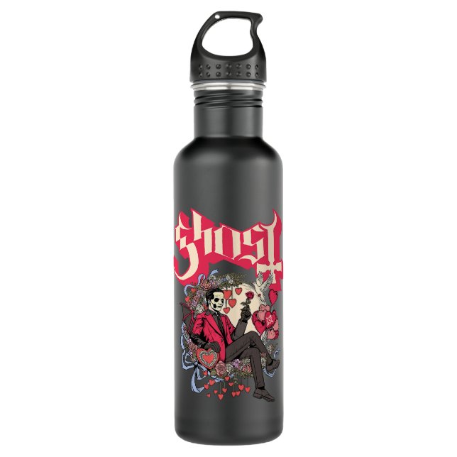 Ghost Papa Cupid Valentine_s Day Premium  Stainless Steel Water Bottle (Front)
