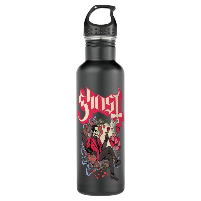 Ghost  Papa Cupid Valentine's Day Premium  Stainless Steel Water Bottle (Front)