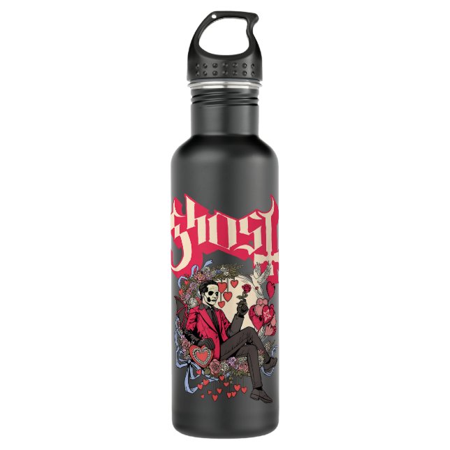 Ghost - Papa Cupid Valentine's Day  Stainless Steel Water Bottle (Front)