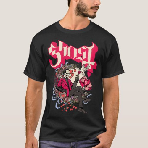 Ghost  Papa Cupid Valentines Day  T_Shirt