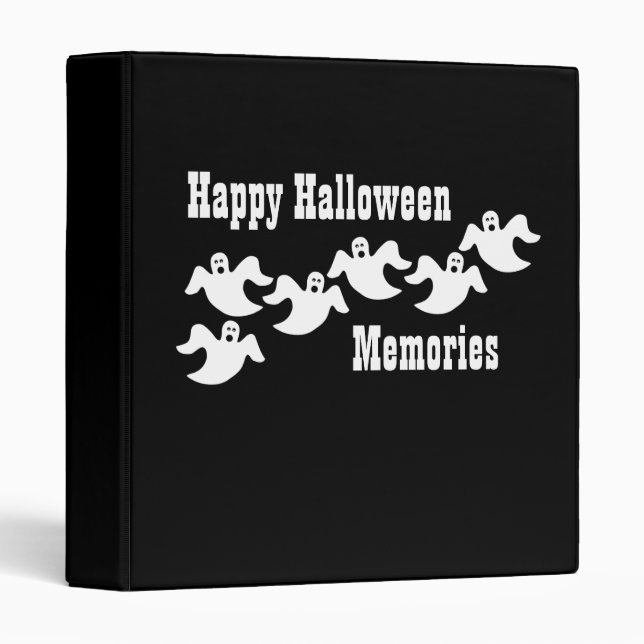 Ghost Party Halloween Binder (1 inch), Black (Front/Spine)