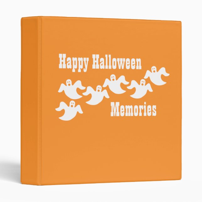 Ghost Party Halloween Binder (1 inch), Orange (Front/Spine)