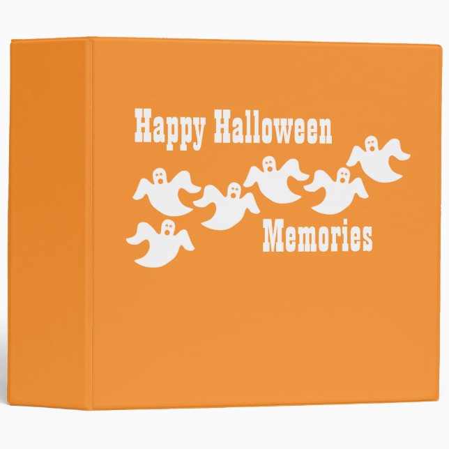 Ghost Party Halloween Binder (2 inch), Orange (Front/Spine)