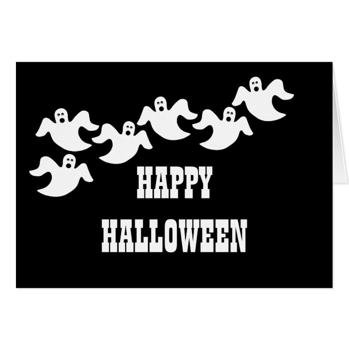 Ghost Party Halloween Card, Black