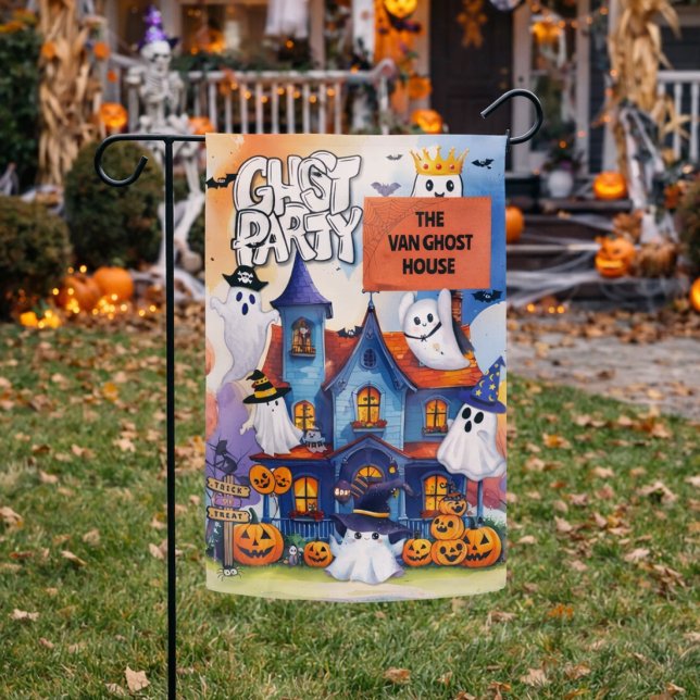  Ghost Party Haunted House Garden Flag (Creator Uploaded)