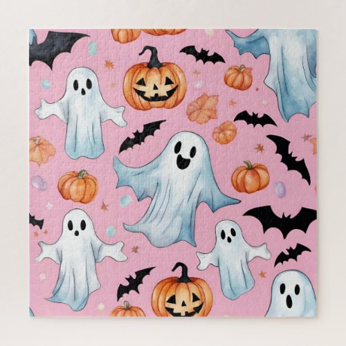 Ghost Party In Pink Jigsaw Puzzle