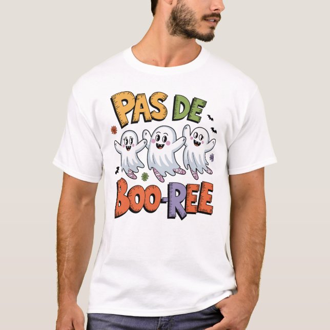 Ghost Pas de BOO-rée Ballet Dancer Halloween Spook T-Shirt (Front)