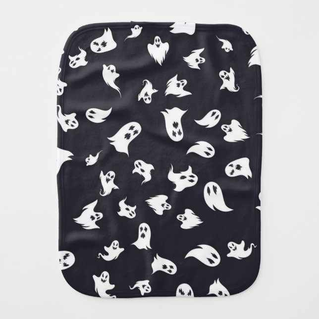 Ghost pattern baby burp cloth (Front)