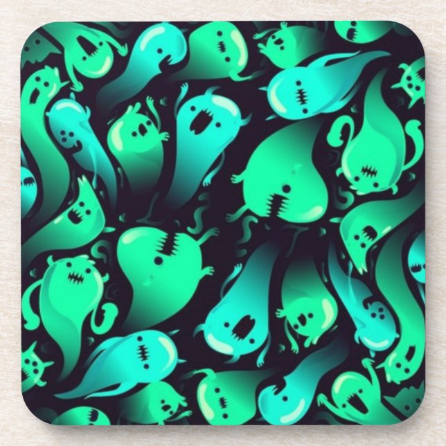 Ghost pattern beverage coaster (Front)