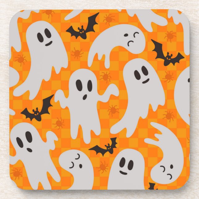 Ghost pattern beverage coaster (Front)