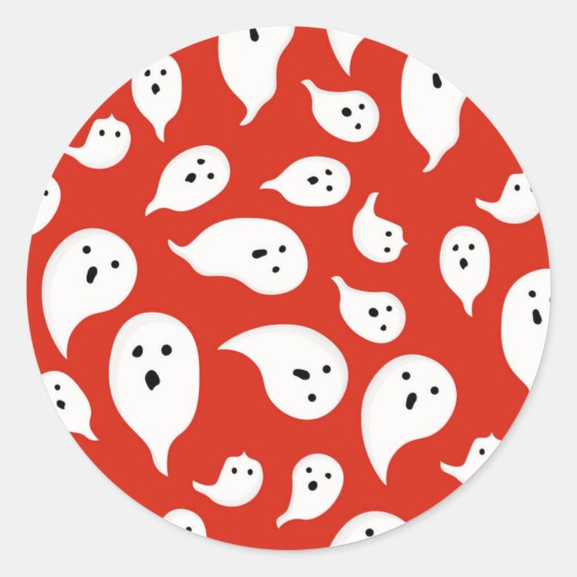 Ghost pattern classic round sticker (Front)