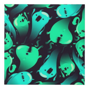 Ghost pattern faux canvas print