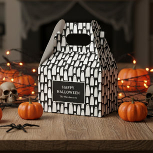 Ghost Pattern Halloween Favor Boxes