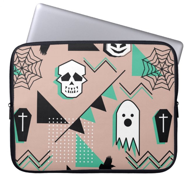 Ghost pattern,halloween theme seamless pattern wit laptop sleeve (Front)