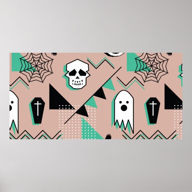Ghost pattern,halloween theme seamless pattern wit poster (Front)