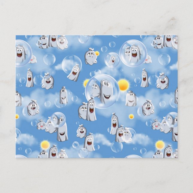 Ghost Pattern Holiday Postcard (Front)