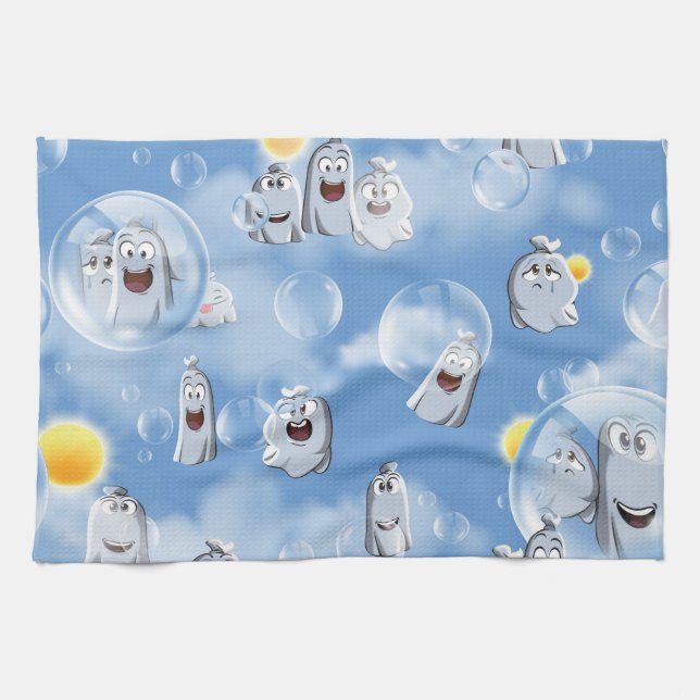 Ghost Pattern Kitchen Towel (Horizontal)