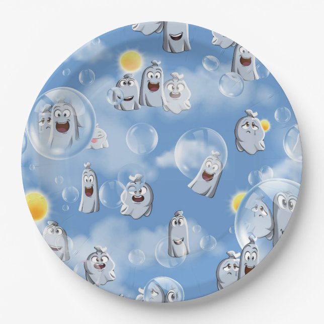 Ghost Pattern Paper Plates (Front)