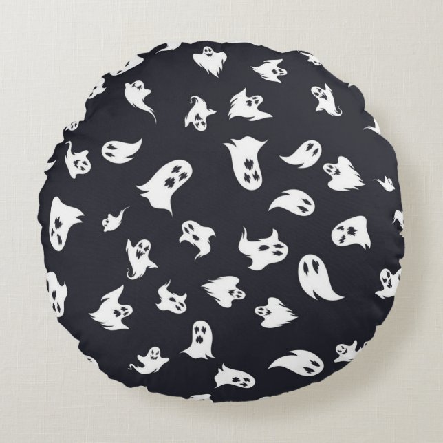 Ghost pattern round pillow (Front)