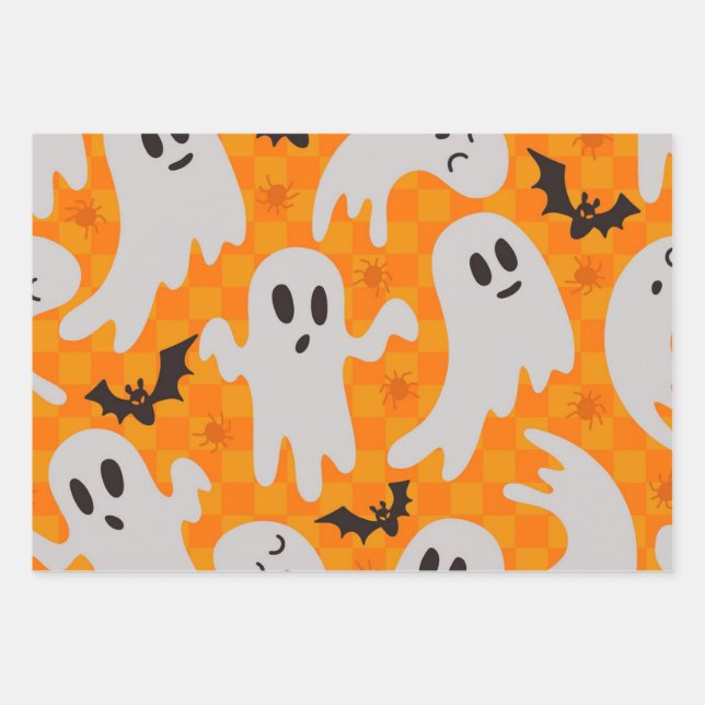 Ghost pattern wrapping paper sheets (Front)