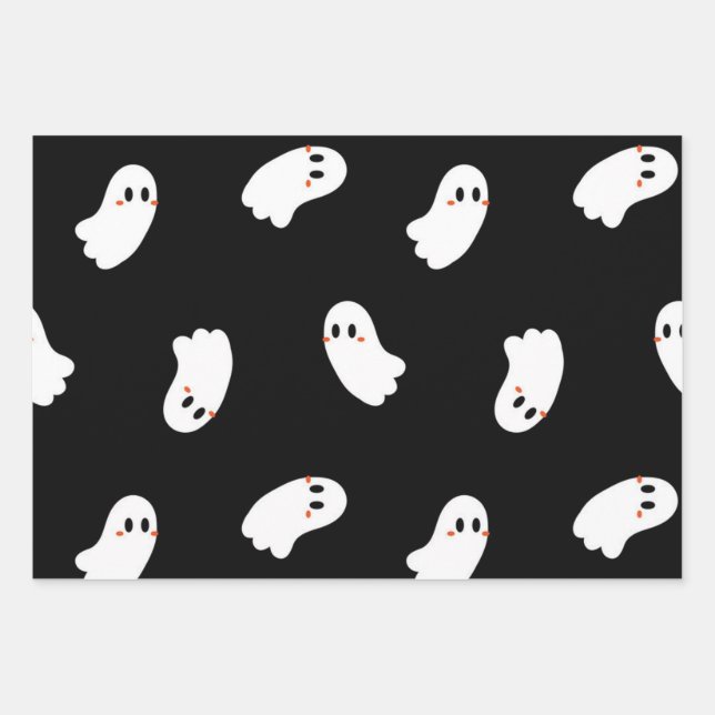 Ghost pattern wrapping paper sheets (Front)