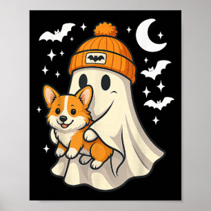 Ghost Pembroke Welsh Corgi Dog Lover Halloween Men Poster
