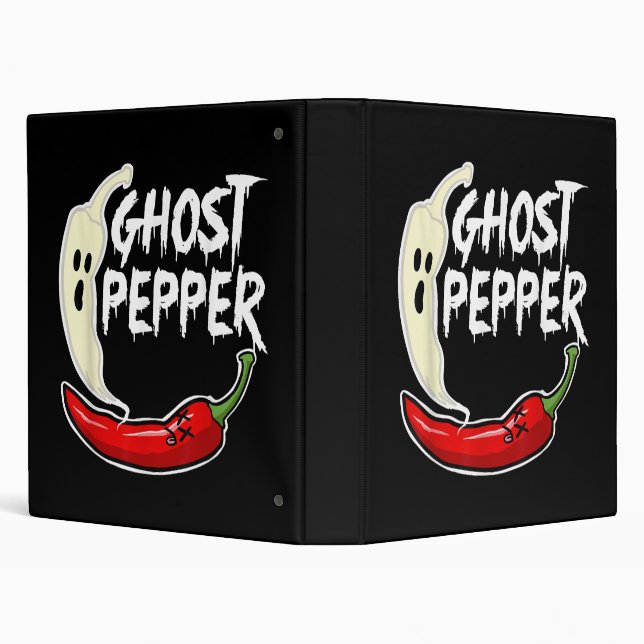 Ghost Pepper Funny Spicy Hot Halloween Ghost Peppe 3 Ring Binder (Background)