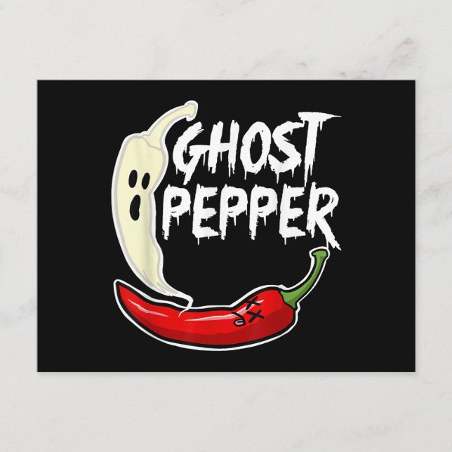 Ghost Pepper Funny Spicy Hot Halloween Ghost Peppe Enclosure Card (Front)