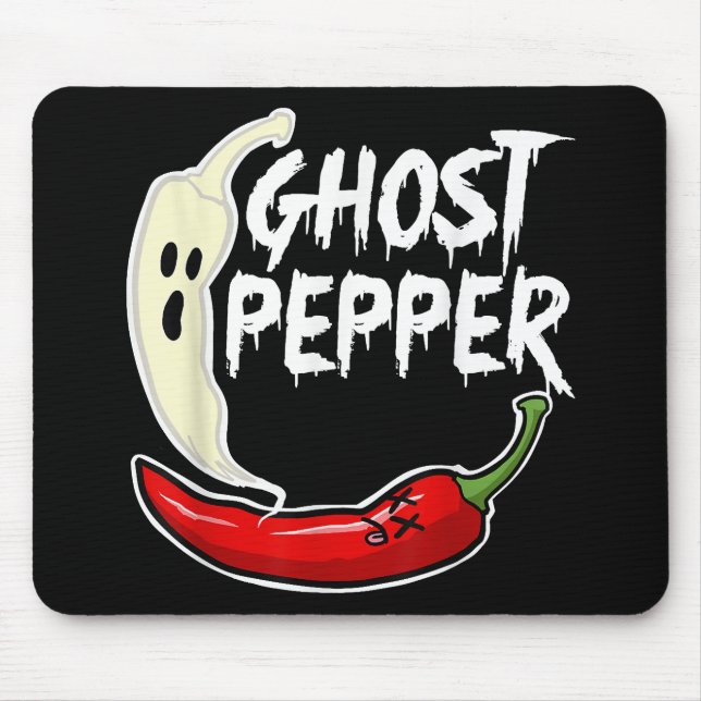 Ghost Pepper Funny Spicy Hot Halloween Ghost Peppe Mouse Pad (Front)