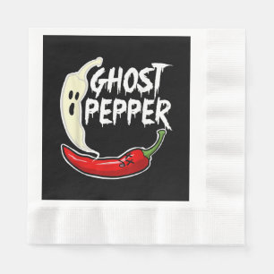 Ghost Pepper Funny Spicy Hot Halloween Ghost Peppe Napkins