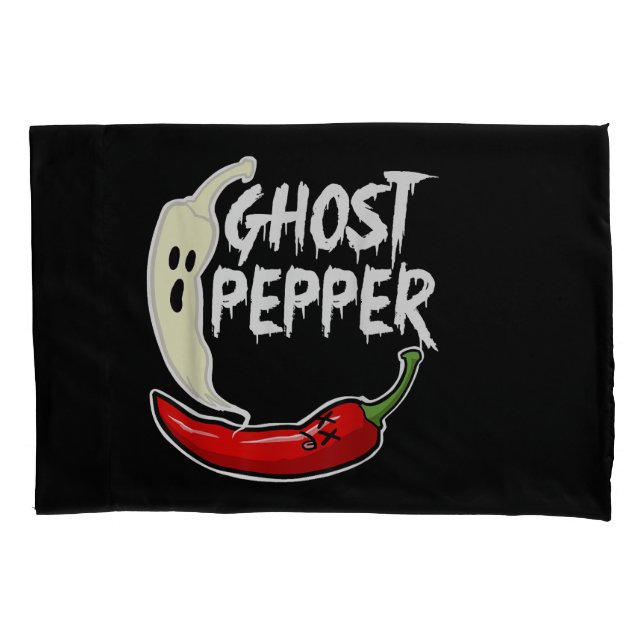 Ghost Pepper Funny Spicy Hot Halloween Ghost Peppe Pillow Case (Front)
