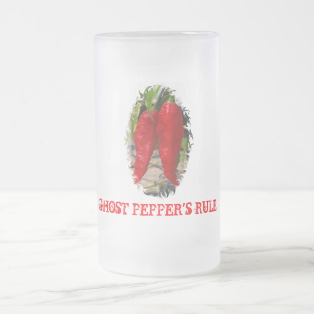 Ghost Pepper's Rule Frosted Glass Beer Mug (Center)