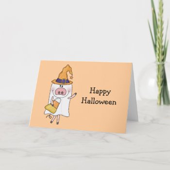Ghost Pig (customizable) Card by ThePigPen at Zazzle