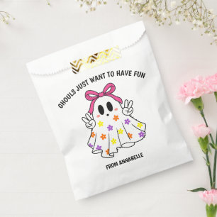 Ghost Pink Ghouls Want Have Fun Halloween Favor Bag