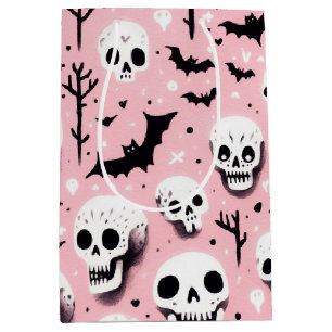 Ghost pink Helloween Wrapping Paper Sheets Medium Gift Bag