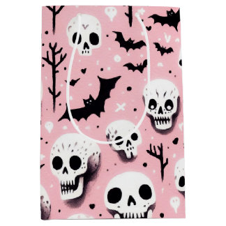 Ghost pink Helloween Wrapping Paper Sheets Medium Gift Bag