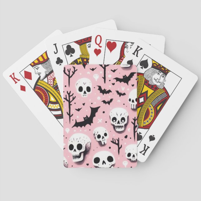 Ghost pink Helloween  Wrapping Paper Sheets Poker Cards (Back)
