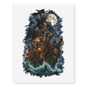 Ghost Pirate Ship Temporary Tattoos