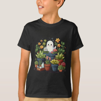 Ghost Plant Lady Halloween Ghostly Gardening Plant T-Shirt