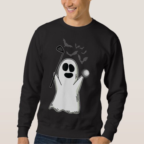 Ghost Playing Golf Lazy DIY Halloween Costume Funn Sweatshirt