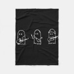 Ghost Playing Guitar Lazy Halloween Costume Fun Mu Fleece Blanket
