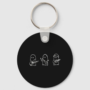 Ghost Playing Guitar Lazy Halloween Costume Fun Mu Keychain