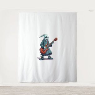 Ghost Playing Guitar – Spooky Music Halloween Tee Tapestry