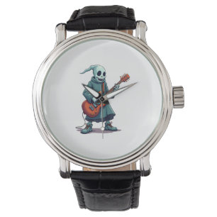 Ghost Playing Guitar � Spooky Music Halloween Tee Watch