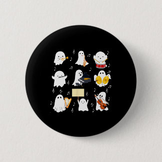 Ghost Playing Musical Instruments Halloween Music Button